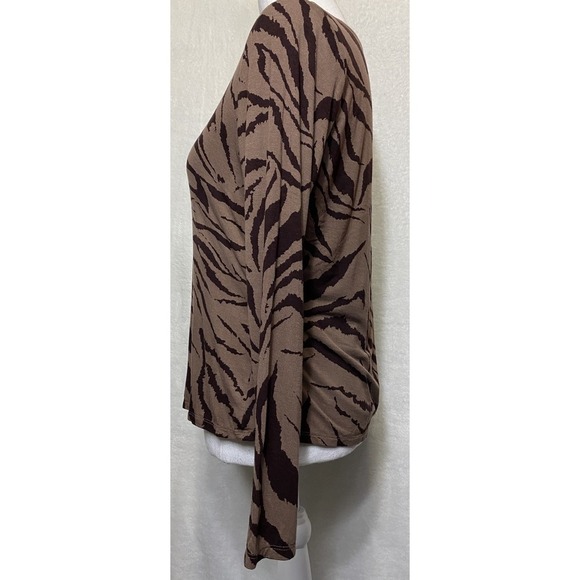 Bar lll Women's Long Sleeve Animal Print Jersey Top Size OX - Picture 4 of 11